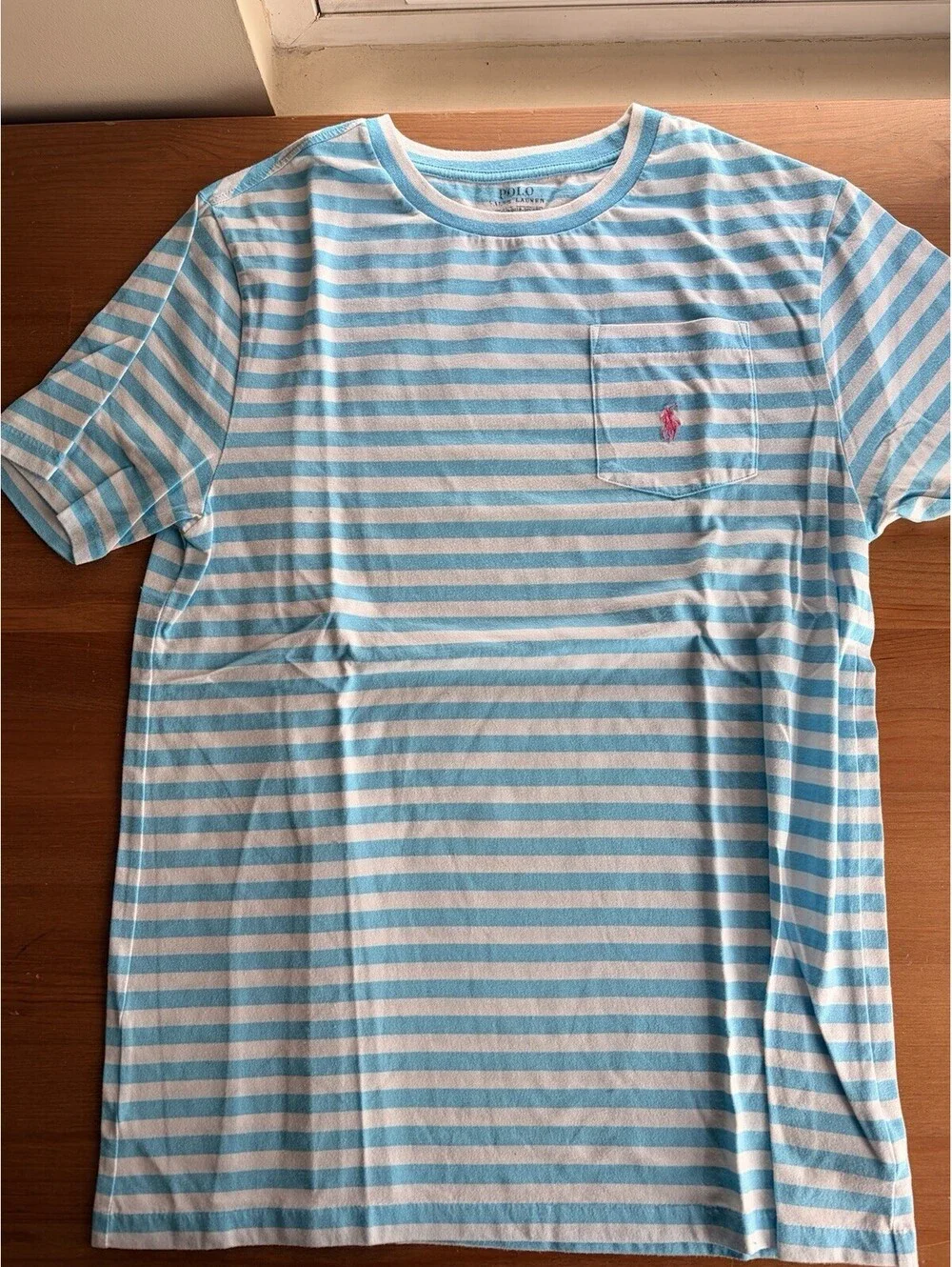 Polo Ralph Lauren Boys XL (18-20) Short Sleeve T-Shirt Blue Stripes